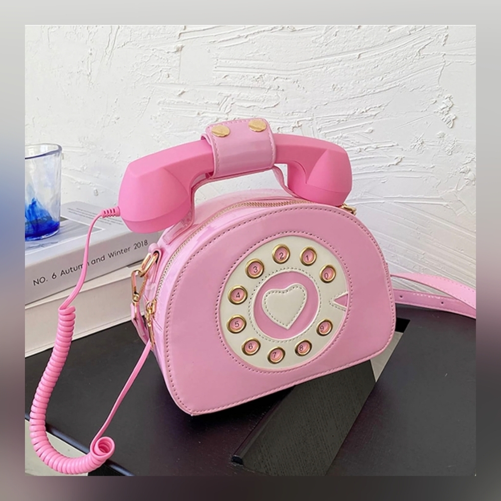 Pink Retro Telephone Handbag